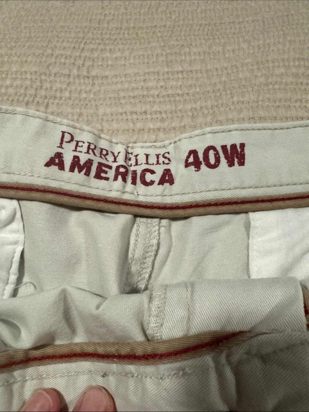 Perry Ellis Flat-Front Men's Shorts in Light Beige